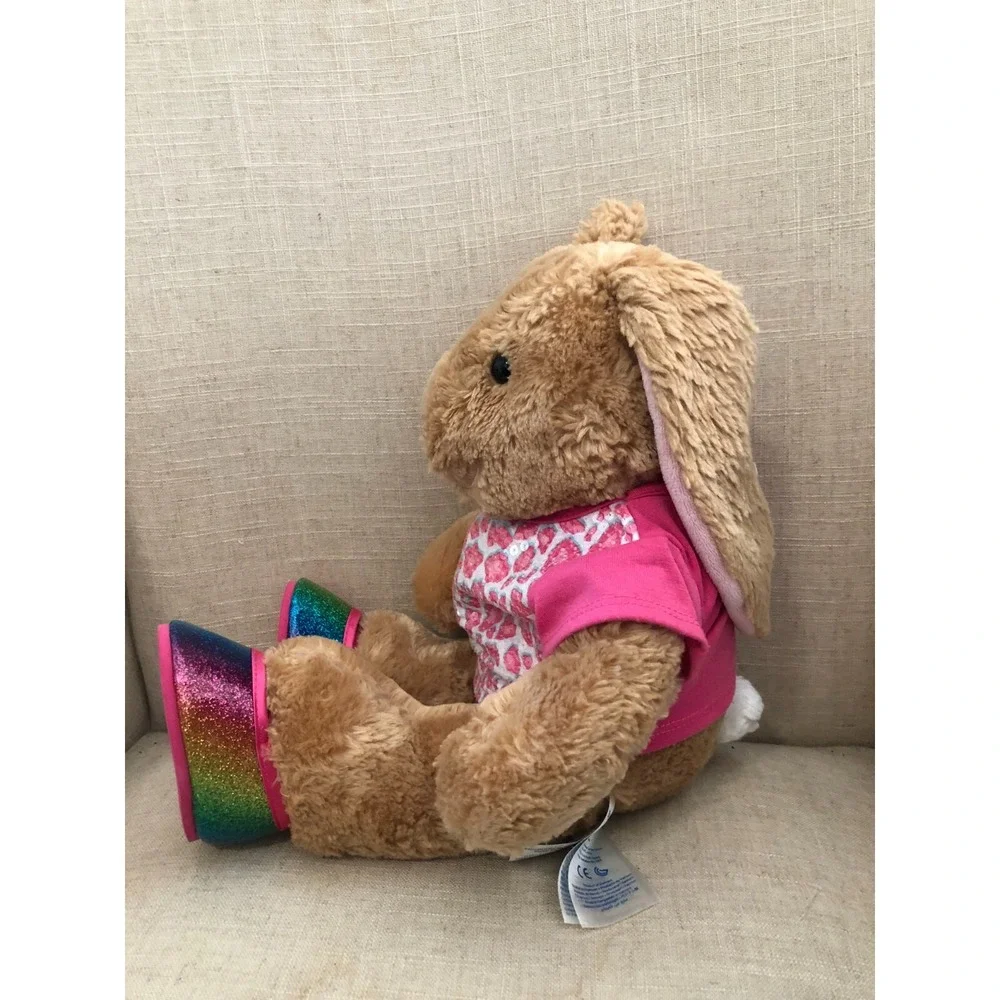 Build A Bear BAB Rabbit Pink/White Sequin Top & Glittery Shoes 15